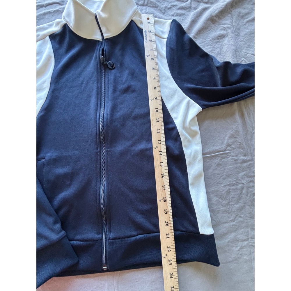 Tory Sport Navy Blue Ivory Colorblock Full Zip Track Jacket Womens Medium - Picture 4 of 6